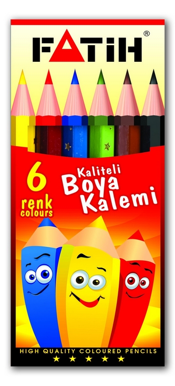 FATİH 33006 KURU BOYA 6 RENK YARIM BOY