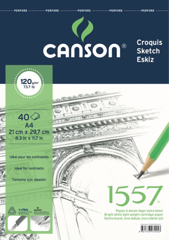 CANSON FCNS12040A4US 1557 RESİM VE ÇİZİM BLOK A4 120GR 40YP