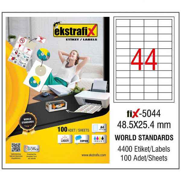 EKSTRAFİX FİX-5044 LAZER ETİKET 48.5X25.4MM