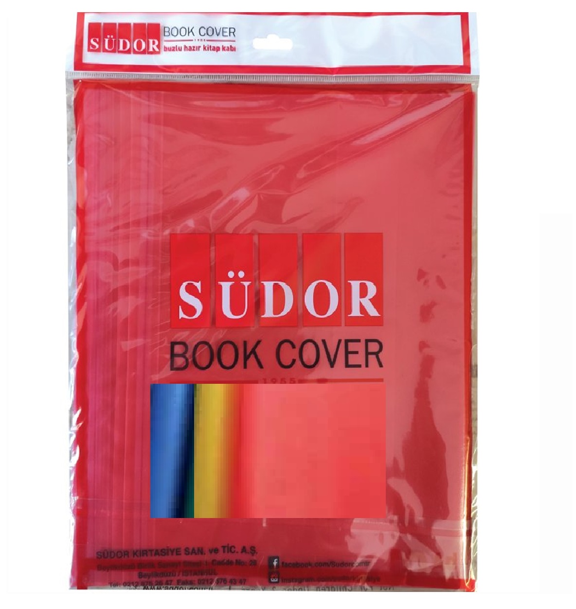 SÜDOR SAN567 HAZIR KİTAP KABI BUZLU ŞEFFAF RENKLİ 10LU