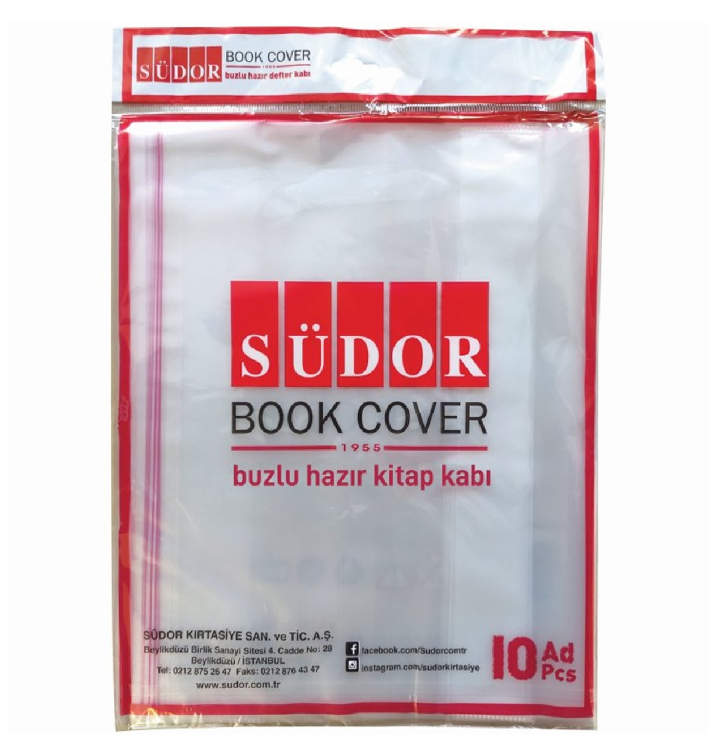 SÜDOR SAN566 HAZIR KİTAP KABI BUZLU ŞEFFAF 10LU PK