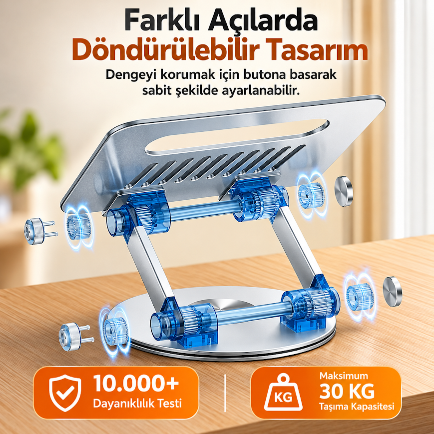 GLR S4 360 Derece Dönen Katlanabilir Metal Tablet Laptop Standı