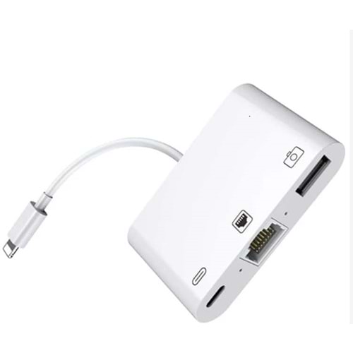 Kruxon ZR461 NK107 LİGHTNİNG ÇOKLU ETHERNET ADAPTÖR