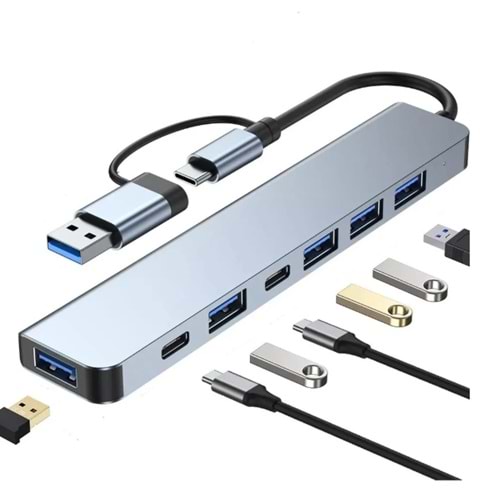 Bilişim Burada BYL 221 SUPPORT 7 İN 1 TYPE-C USB ÇEVİRİCİ