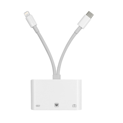 Kruxon ZR814 LİGHTNİNG TYPE-C ETHERNET CAMERA ADAPTÖR