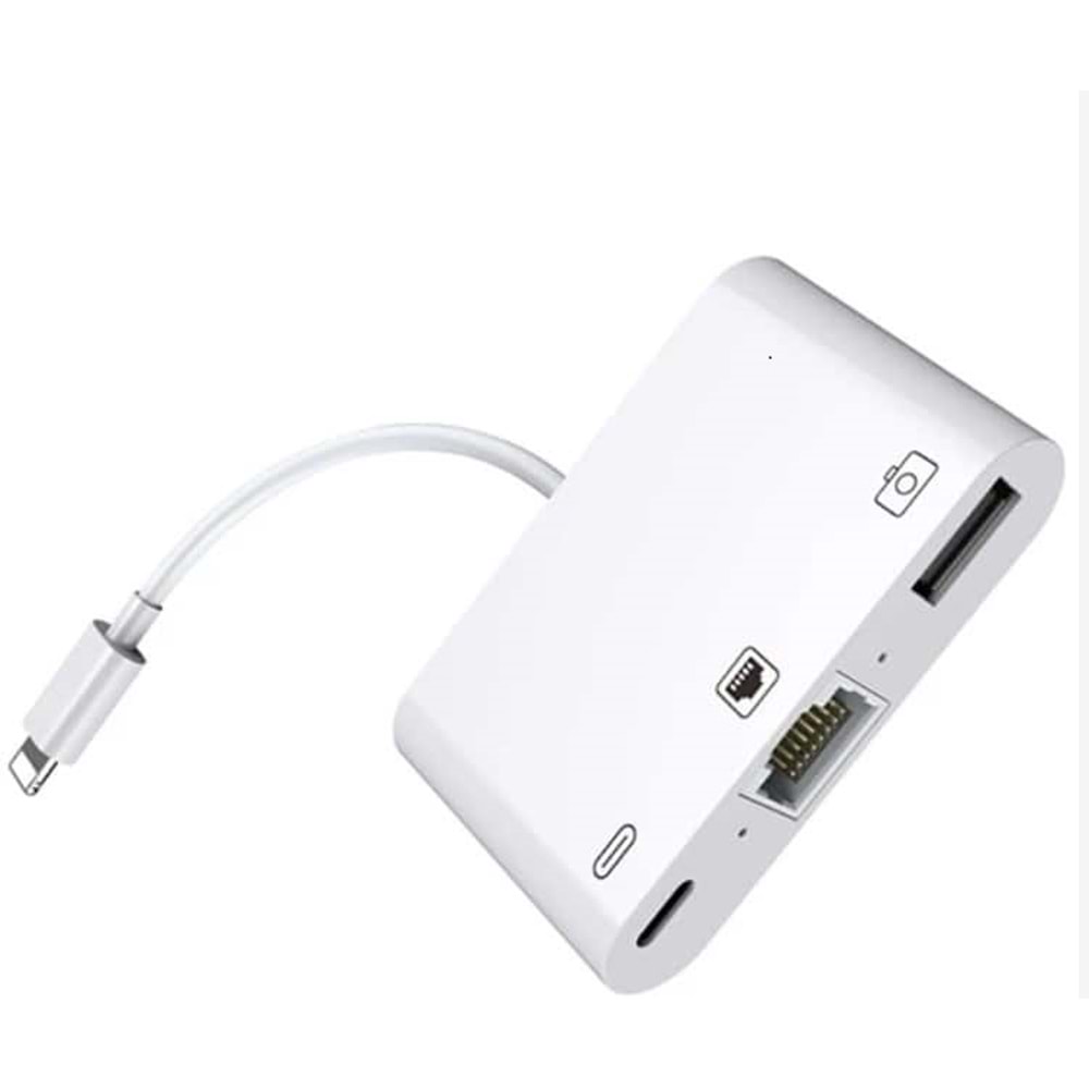 Kruxon ZR461 NK107 LİGHTNİNG ÇOKLU ETHERNET ADAPTÖR