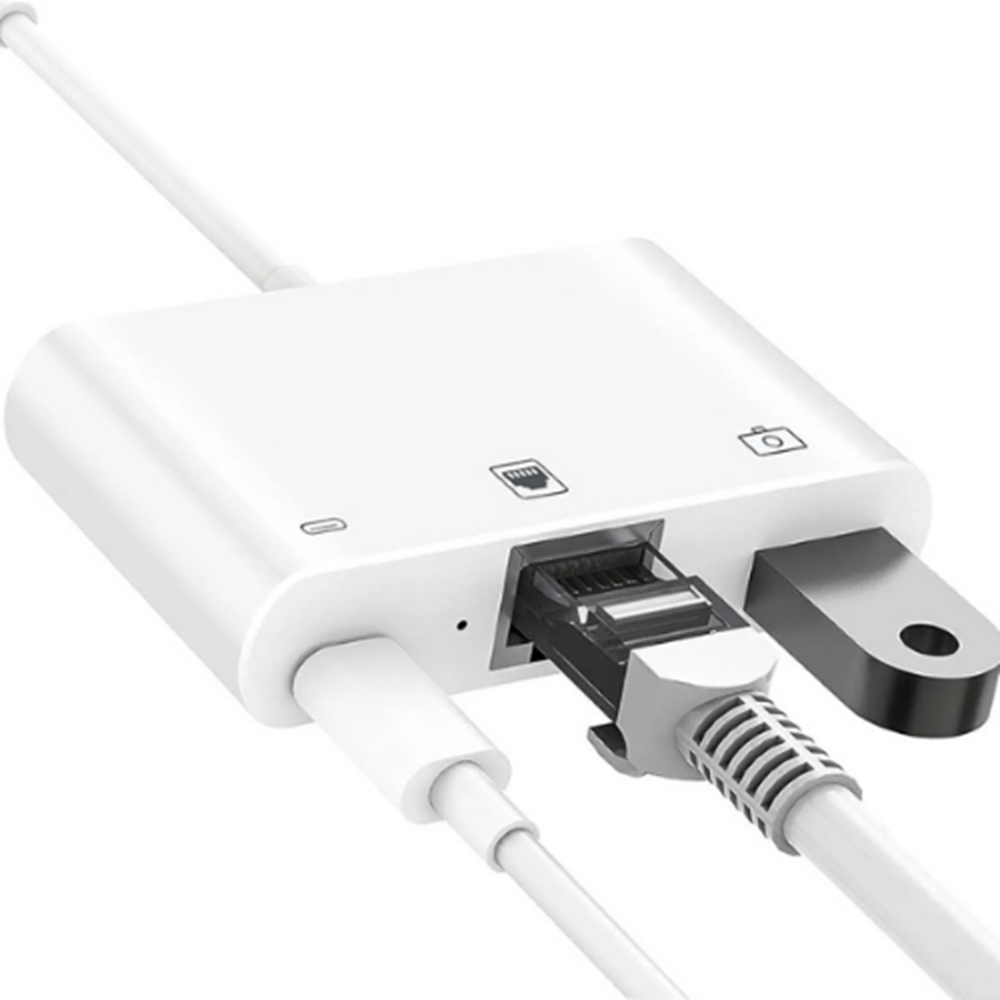 Kruxon ZR461 NK107 LİGHTNİNG ÇOKLU ETHERNET ADAPTÖR