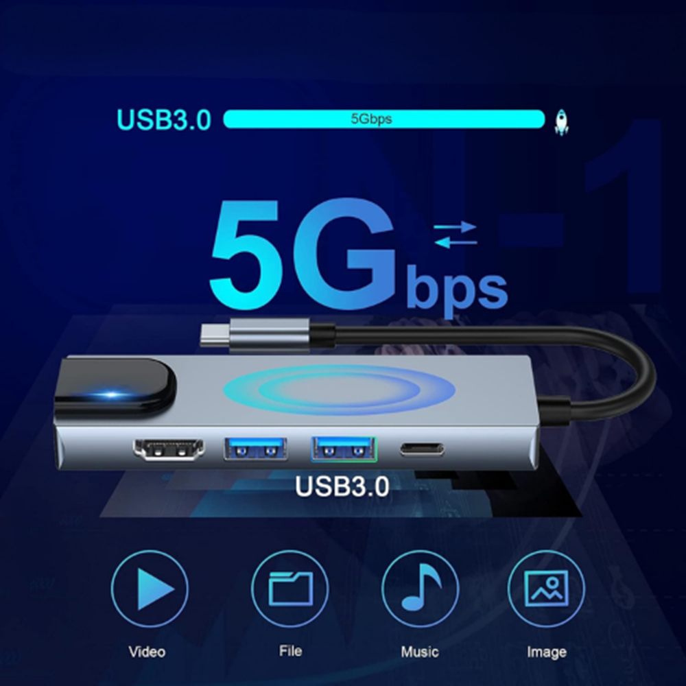 Kruxon ZR34 TYPE C 5 PORT CONNECTOR