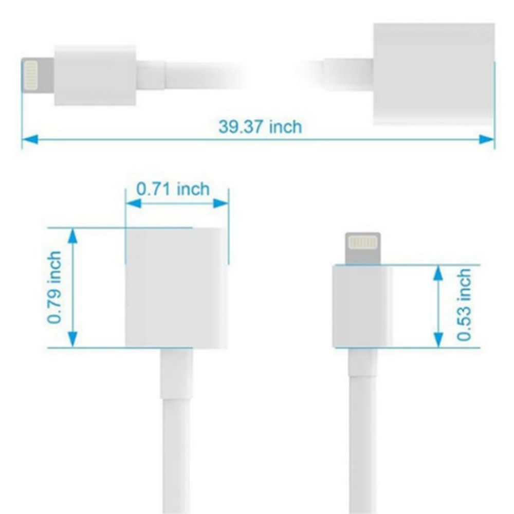 Kruxon ZR81 LİGHTNİNG UZATMA KABLOSU 1 M