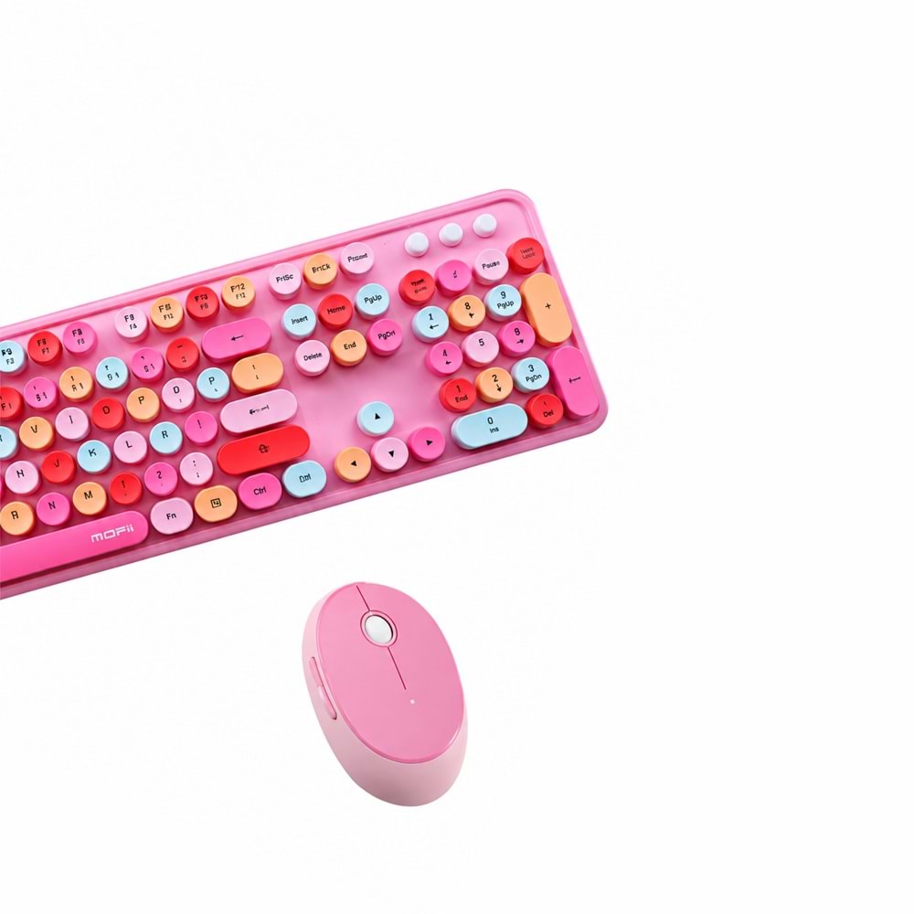 MOFİİ ZR513/P SWEET PEMBE KLAVYE MOUSE SET