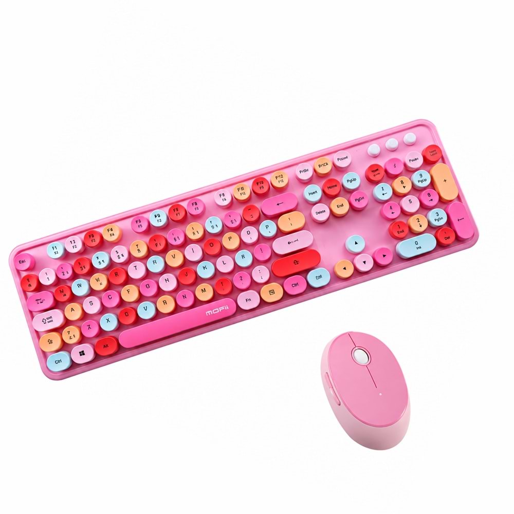 MOFİİ ZR513/P SWEET PEMBE KLAVYE MOUSE SET