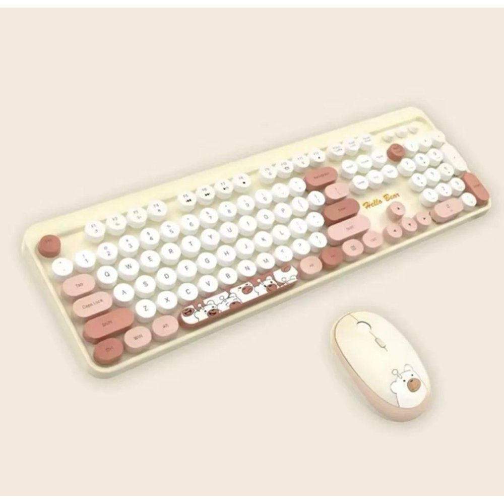 GEEZER HELLO BEAR KAHVERENGİ KLAVYE MOUSE SET