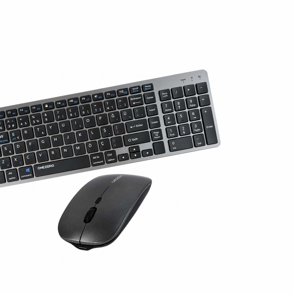 Kruxon ZR701 835 MAC MODEL WİRELESS KLAVYE MOUSE SET FÜME