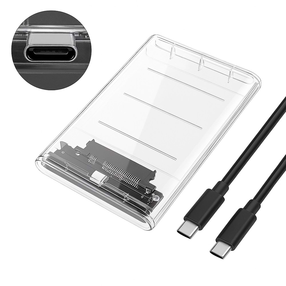 Kruxon ZR1073 ŞEFFAF HDD CASE TYPE-C 3,1