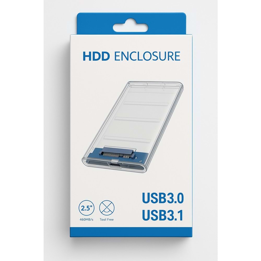 Kruxon ZR1073 ŞEFFAF HDD CASE TYPE-C 3,1