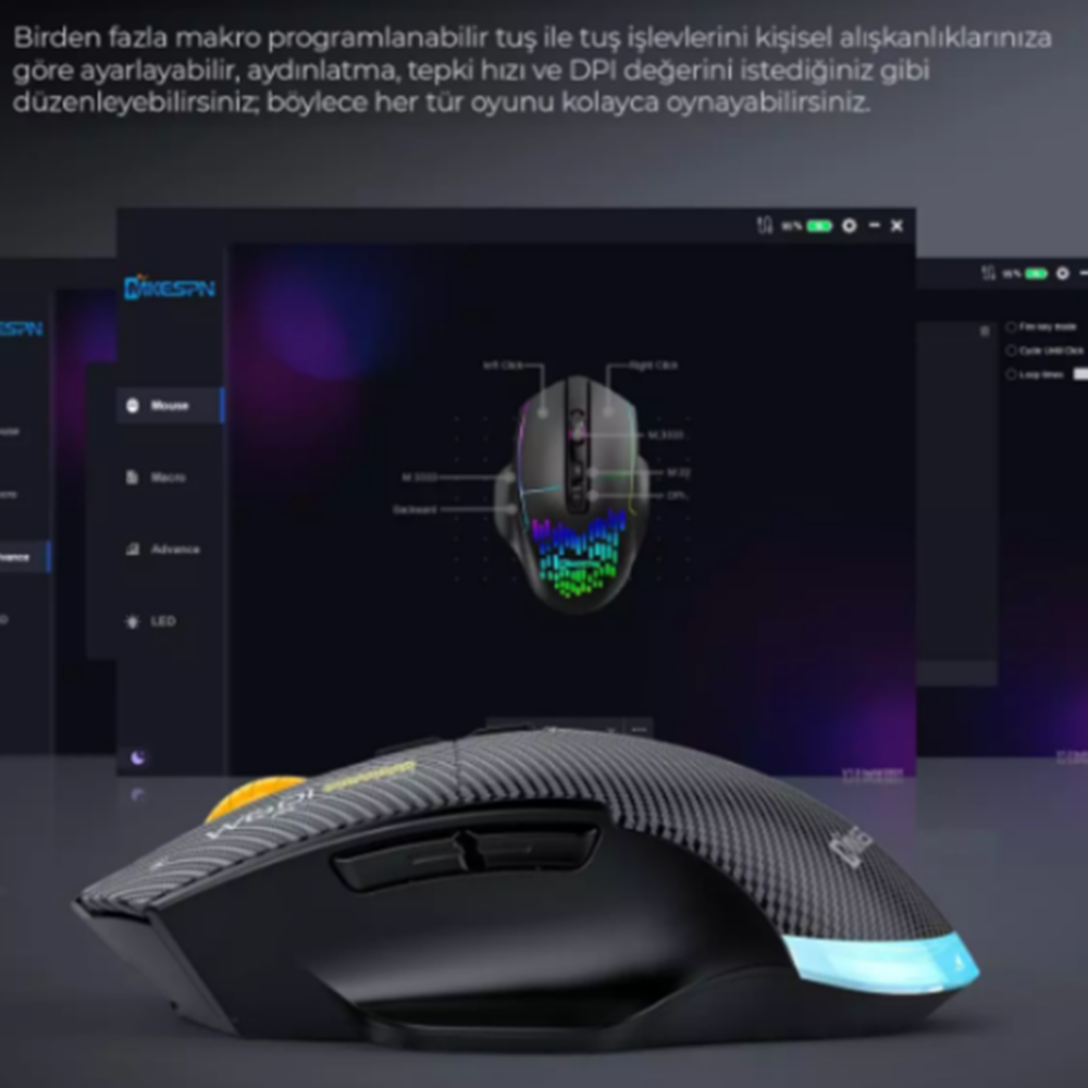 W601 BLACK 12800 DPI GAMİNG MOUSE