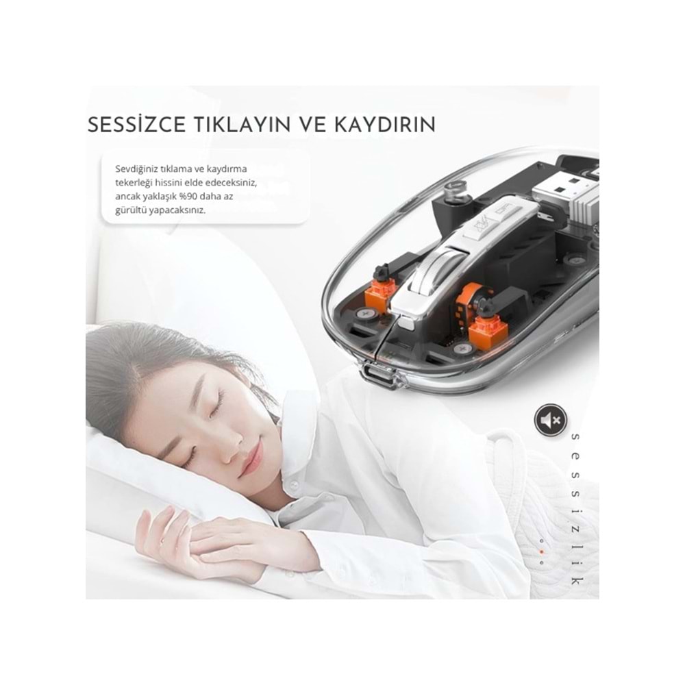 Kruxon ZR1133 SİYAH 501 BT+ WİRELESS MOUSE