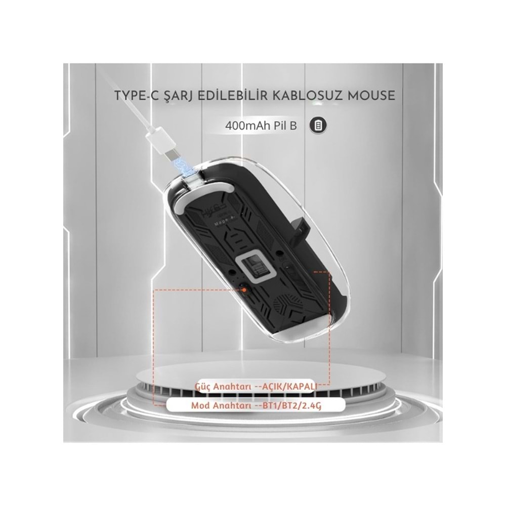 Kruxon ZR1133 SİYAH 501 BT+ WİRELESS MOUSE