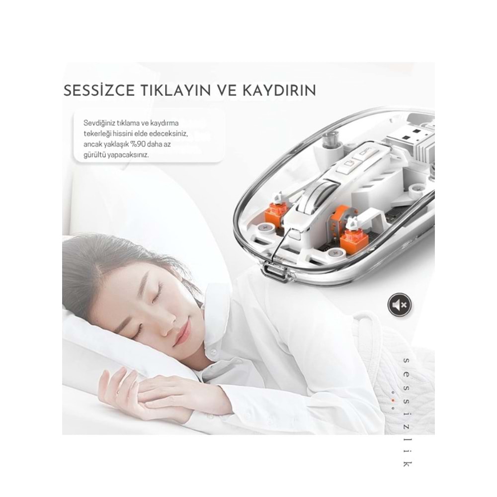 Kruxon ZR1133 BEYAZ 501 BT+WİRELESS MOUSE