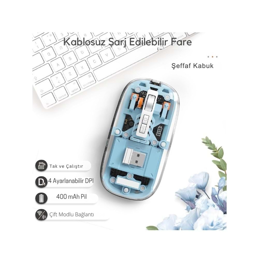 Kruxon ZR1133 MAVİ 501 BT+ WİRELESS MOUSE