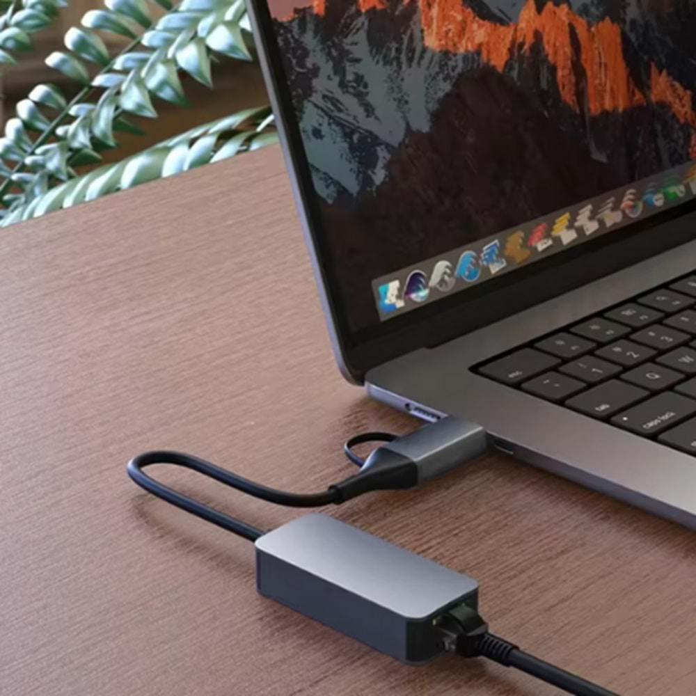 Kruxon ZR1144 USB/TYPE C 2.5G ETHERNET ÇEVİRİCİ