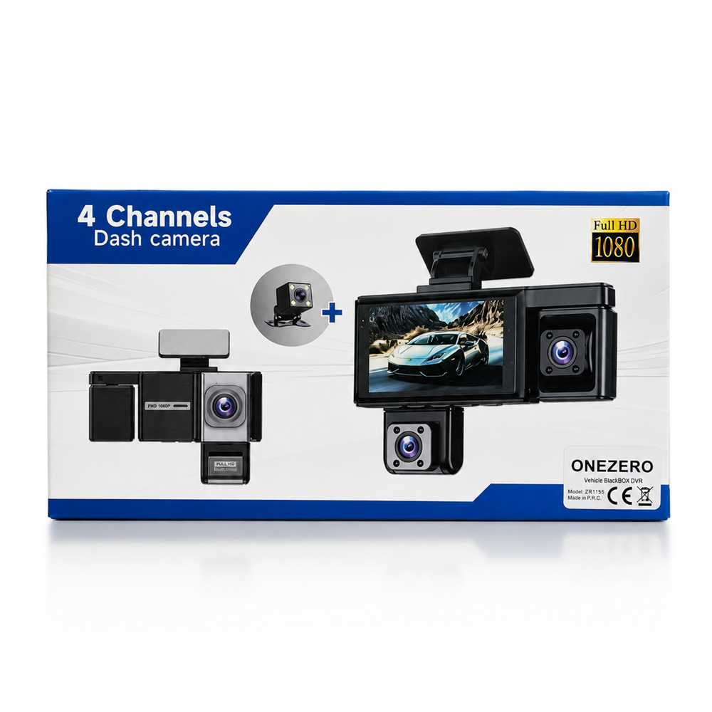 ZR1155 Kruxon 360 DÖNEN 4 CHANNELS DASH 1080P ARAÇ KAMERASI