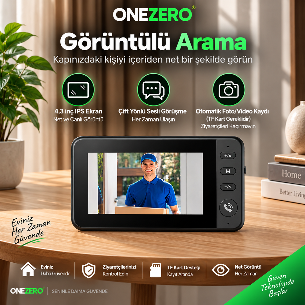 ZR1157 Kruxon 2.4G SMART HOME VİDEO DOORBELL KAPI ZİLİ