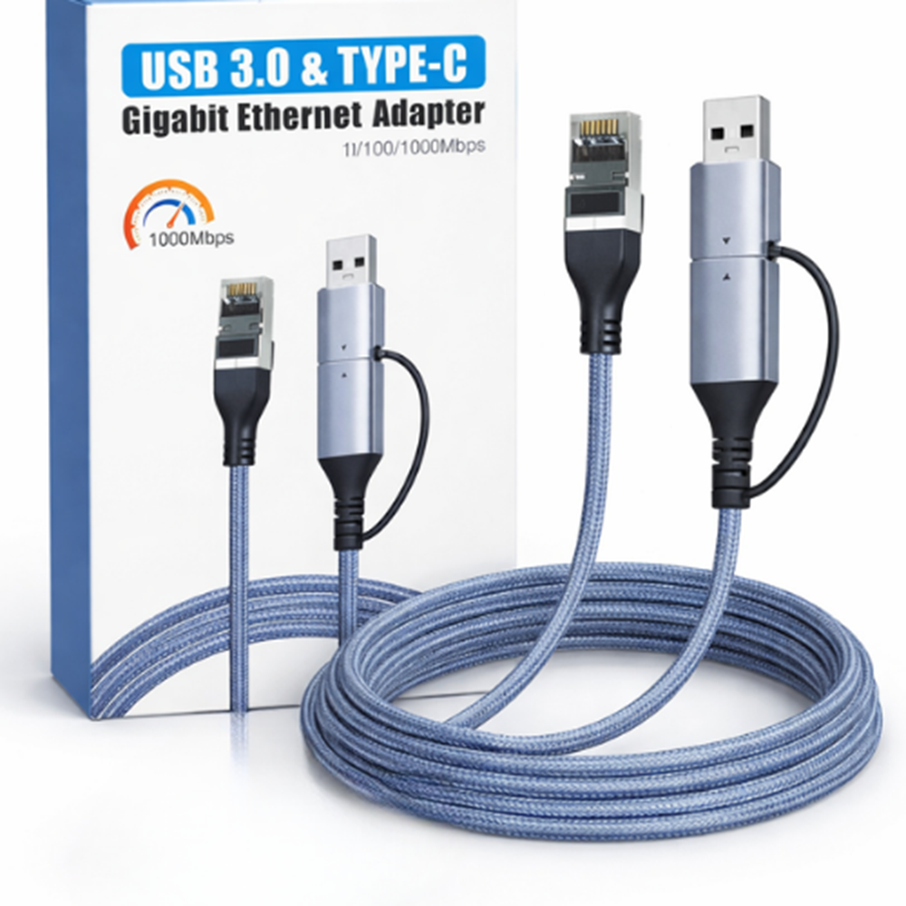 ZR1159 Kruxon USB 3.0 TYPE-C 2 İN 1 GİGABİT ETHERNET ADAPTER