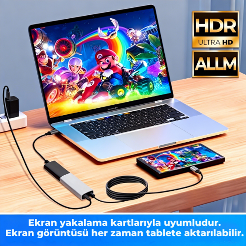 ZR1160 Kruxon FOR SWITCH2 USB-C TO HDTV PD KABLO 4K 60Hz