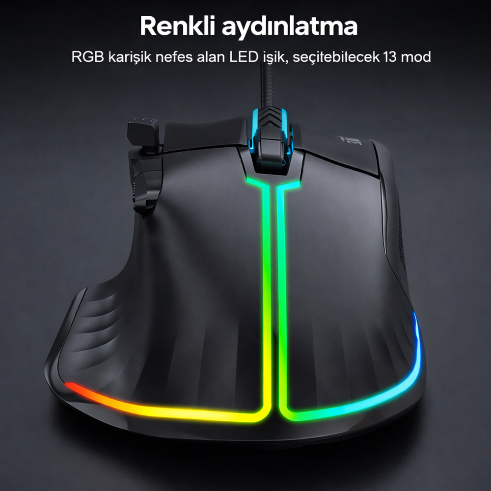 İMICE T50 12800DPI CUSTOMIZABLE MOUSE