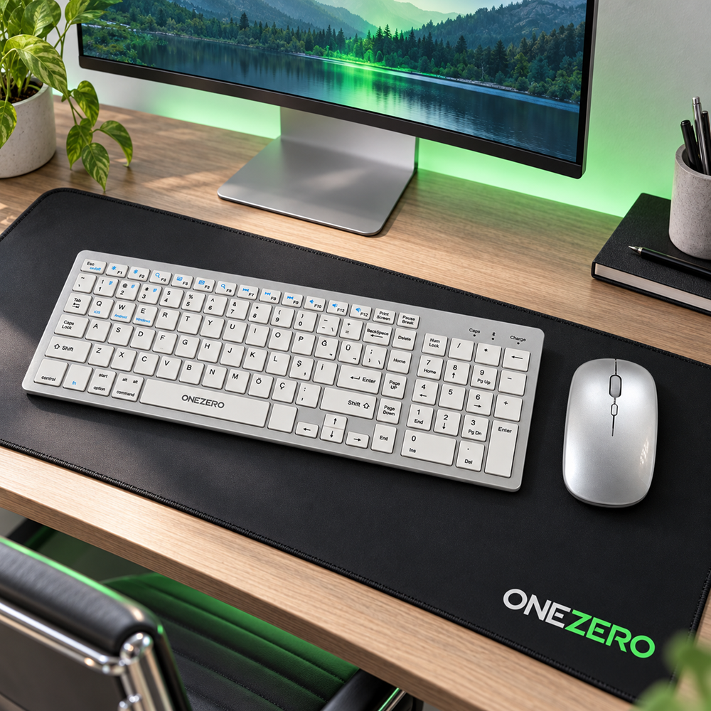 Kruxon ZR701 835 MAC MODEL WİRELESS KLAVYE MOUSE SET SİLVER