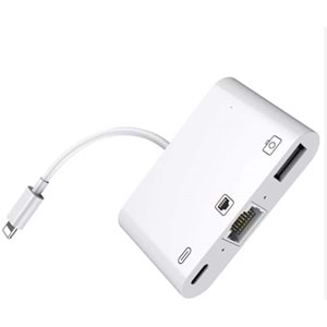Kruxon ZR461 NK107 LİGHTNİNG ÇOKLU ETHERNET ADAPTÖR