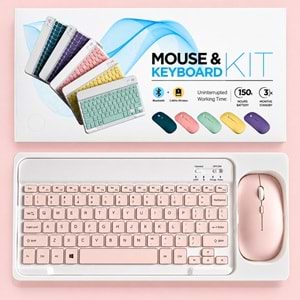 Kruxon ZR20KM PEMBE KABLOSUZ KLAVYE MOUSE SET