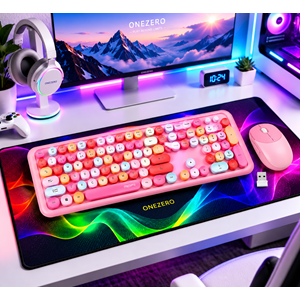 MOFİİ ZR513/P SWEET PEMBE KLAVYE MOUSE SET