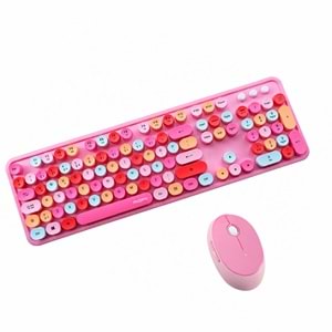 MOFİİ ZR513/P SWEET PEMBE KLAVYE MOUSE SET