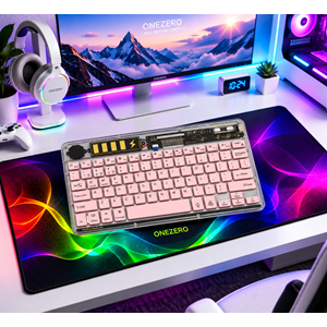 Kruxon ZR612 RGB ŞEFFAF PEMBE BLUETHOOTH KLAVYE