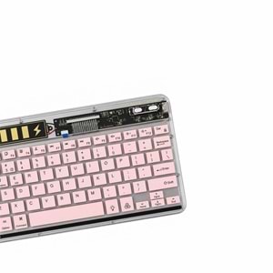 Kruxon ZR612 RGB ŞEFFAF PEMBE BLUETHOOTH KLAVYE