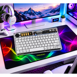 Kruxon ZR612 RGB ŞEFFAF BEYAZ BLUETHOOTH KLAVYE