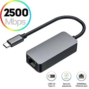 Kruxon ZR621 TYPE-C GEN1 2,5G ETHERNET ÇEVİRİCİ
