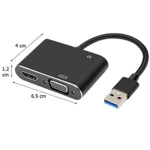 Kruxon ZR702 USB HDMI+VGA+AUX ÇEVİRİCİ