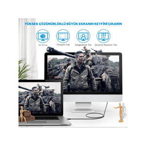 Kruxon ZR853 TYPE-C HDTV KABLO 2M 4K 30HZ