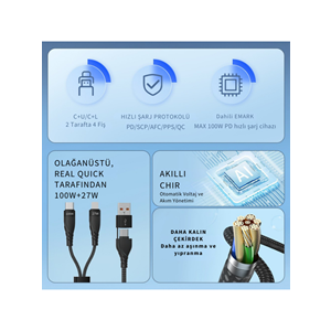 Kruxon ZR1031 2İN2 100+27PD CHARGING KABLO U122P41