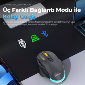 W601 BLACK 12800 DPI GAMİNG MOUSE