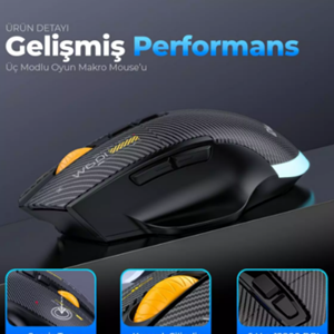 W601 BLACK 12800 DPI GAMİNG MOUSE