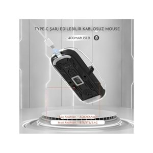 Kruxon ZR1133 SİYAH 501 BT+ WİRELESS MOUSE