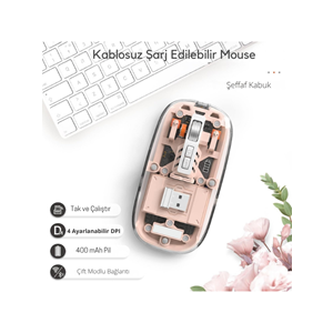 Kruxon ZR1133 PEMBE 501 BT+ WİRELESS MOUSE
