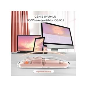 Kruxon ZR1133 PEMBE 501 BT+ WİRELESS MOUSE