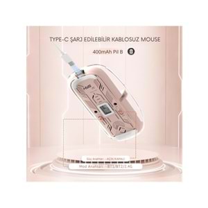 Kruxon ZR1133 PEMBE 501 BT+ WİRELESS MOUSE
