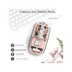 Kruxon ZR1133 PEMBE 501 BT+ WİRELESS MOUSE