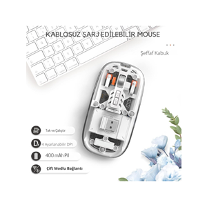 Kruxon ZR1133 BEYAZ 501 BT+WİRELESS MOUSE